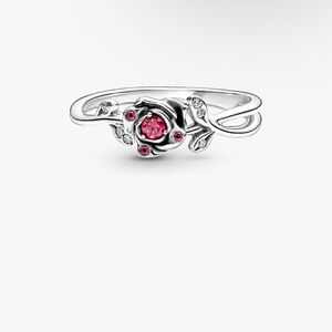 Pandora Disney Beauty and the Beast Rose Ring Sterling silver Size 9